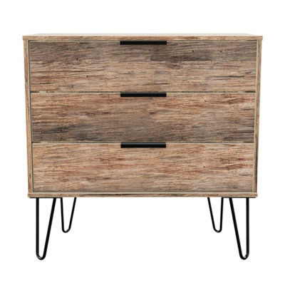 Fuji 3 Drawer Chest In Vintage Oak (Ready Assembled) from B&Q
