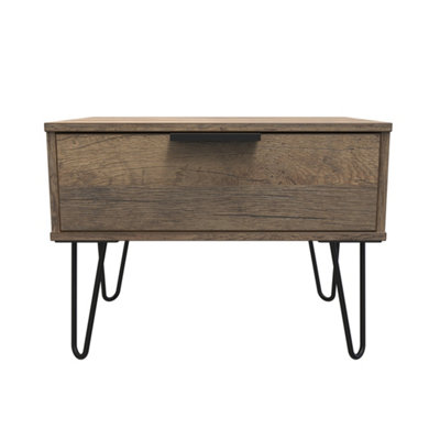 Fuji 1 Drawer Side Table In Vintage Oak (Ready Assembled) from B&Q