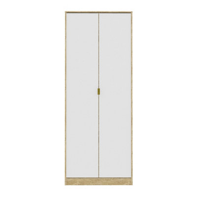 Ready Assembled Contemporary Matt White Tall Double Wardrobe (H)1970mm (W)740mm (D)530mm from B&Q