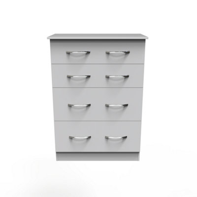 B&Q Heddon 4 Drawer Deep Chest In Matt (Ready Assembled) White
