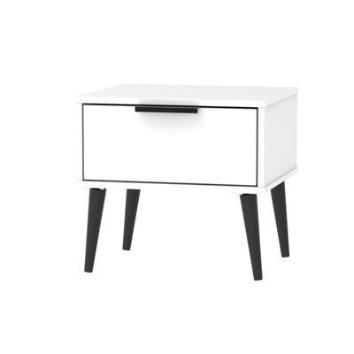 Fuji 1 Drawer Bedside In White Matt (Ready Assembled) from B&Q