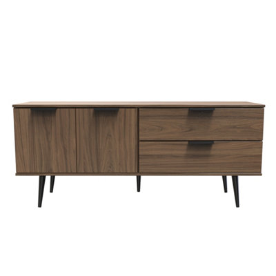 Fuji 2 Drawer 2 Door Wide Sideboard In Carini Walnut (Ready Assembled) from B&Q