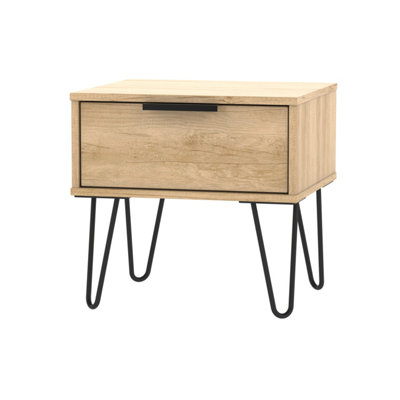 Osaka 1 Drawer Bedside Cabinet In Nebraska Oak (Ready Assembled) from B&Q