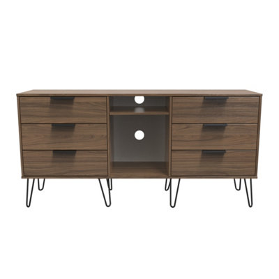 Fuji 6 Drawer Sideboard In Carini Walnut (Ready Assembled) from B&Q