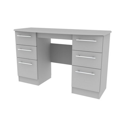 Bergamo Ready Assembled Matt Grey 6 Drawer Desk (H)795mm (W)415mm (D)415mm from B&Q