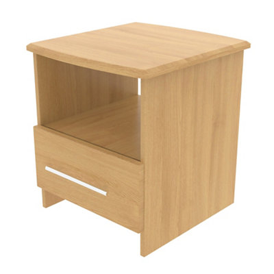 Ready Assembled Oak Effect 1 Drawer Side Table (H)495mm (W)400mm from B&Q