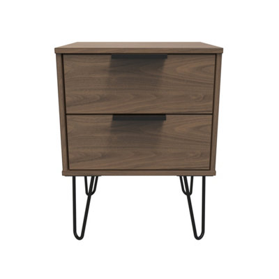 Fuji 2 Drawer Bedside Cabinet In Carini Walnut (Ready Assembled) from B&Q