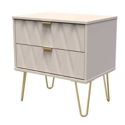 Pesaro Ready Assembled Matt Cashmere 2 Drawer Chest (H)570mm (W)575mm (D)395mm from B&Q