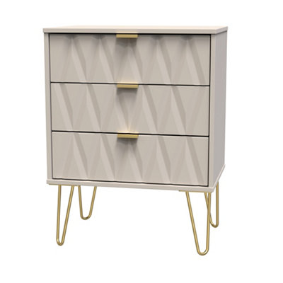 Pesaro Ready Assembled Kashmir 3 Drawer Sideboard (H)740mm (W)575mm from B&Q