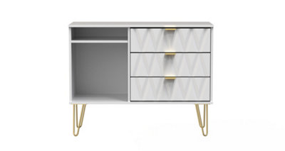  - Dallas 3 Drawer Tv Unit In White Matt (Ready Assembled)