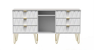 B&Q Dallas 6 Drawer Sideboard In Matt (Ready Assembled) White