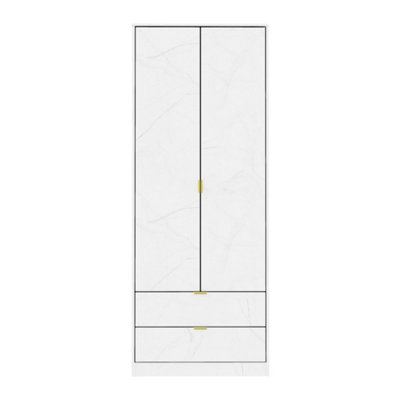 Tamworth Tall 2 Drawer Wardrobe In Marble (Ready Assembled) from B&Q