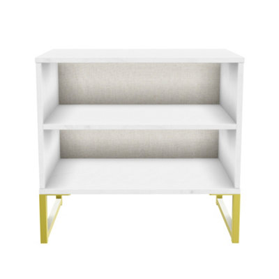  - Tamworth Double Open Bedside Cabinet In Marble (Ready Assembled)