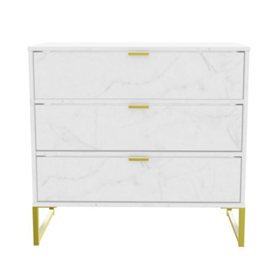 Tamworth 3 Drawer Chest Of Drawers In Marble (Ready Assembled) from B&Q