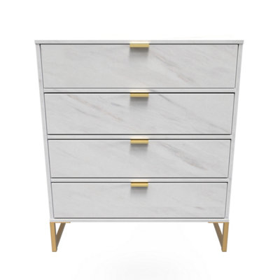 Tamworth 4 Drawer Chest Of Drawers In Marble (Ready Assembled) from B&Q