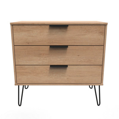 Osaka 3 Drawer Chest Of Drawers In Nebraska Oak (Ready Assembled) from B&Q