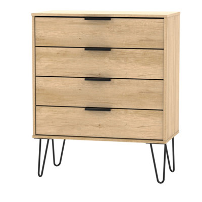Osaka 4 Drawer Chest Of Drawers In Nebraska Oak (Ready Assembled) from B&Q