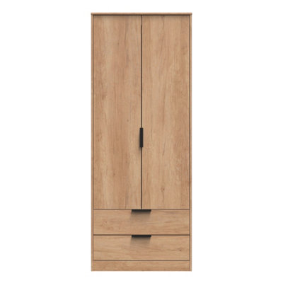 Osaka Tall 2 Drawer Wardrobe In Nebraska Oak (Ready Assembled) from B&Q