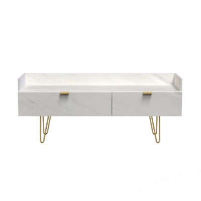 Fuji 2 Drawer Tv Unit In Marble (Ready Assembled) from B&Q