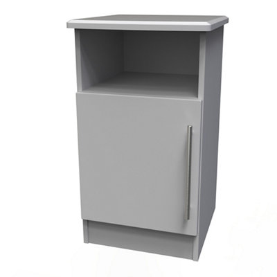 Bergamo Ready Assembled Matt Grey No Effect Bedside Table (H)695mm (W)395mm (D)415mm from B&Q