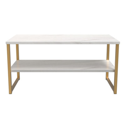 B&Q Tamworth Lagre Open Coffee Table In Marble (Ready Assembled)