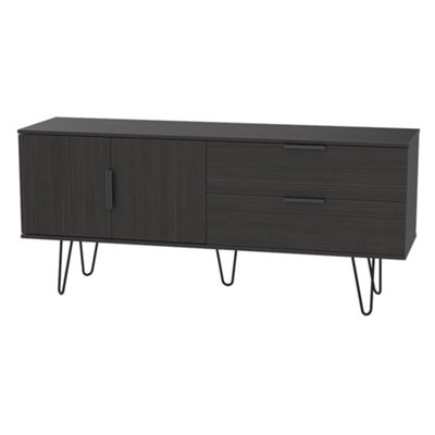 Osaka 2 Door 2 Drawer Sideboard In Black Matt (Ready Assembled) from B&Q