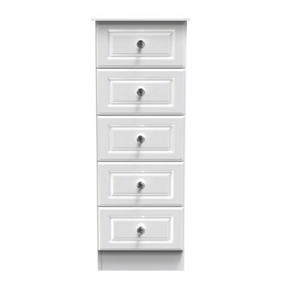 Windsor 5 Drawer Tallboy In White Gloss (Ready Assembled) from B&Q