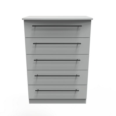 Howard 5 Drawer Chest In Dusk Grey (Ready Assembled) from B&Q