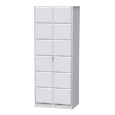 B&Q Cube Ready Assembled Modern Matt Tall Double Wardrobe (H)1970Mm (W)740Mm (D)530Mm White