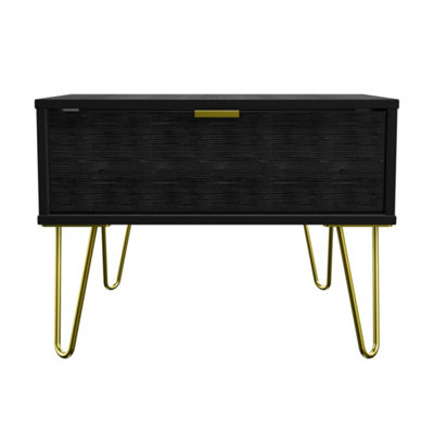 Fuji 1 Drawer Side Table In Black Matt (Ready Assembled) from B&Q