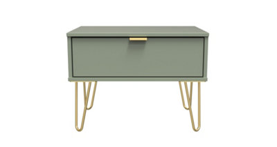 Fuji 1 Drawer Side Table In Reed Green (Ready Assembled) from B&Q