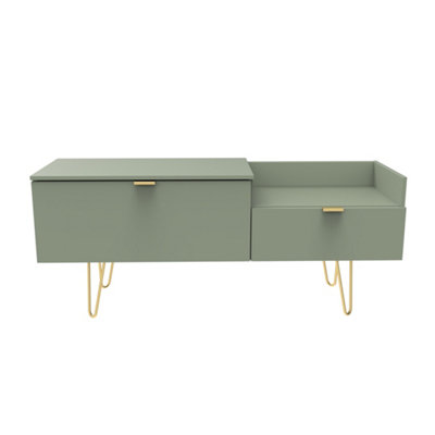 B&Q Fuji Tv Console Unit In Reed (Ready Assembled) Green