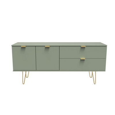  - Fuji 2 Drawer 2 Door Wide Sideboard In Reed Green (Ready Assembled)