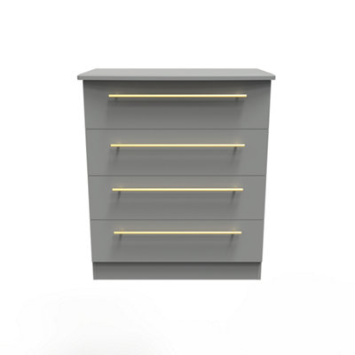 Helmsley 4 Drawer Chest In Dusk Grey (Ready Assembled) from B&Q