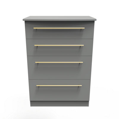 Helmsley 4 Drawer Deep Chest In Dusk Grey (Ready Assembled) from B&Q