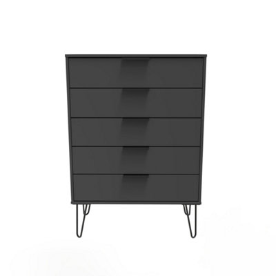  - Osaka 5 Drawer Chest Of Drawers In Graphite (Ready Assembled)