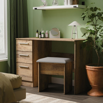 Trent 3 Drawer Desk In Vintage Oak (Ready Assembled) from B&Q