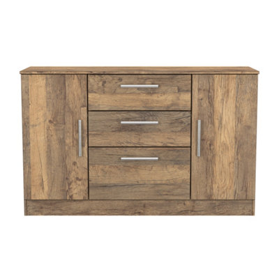  - Trent 2 Door 3 Drawer Sideboard In Vintage Oak (Ready Assembled)