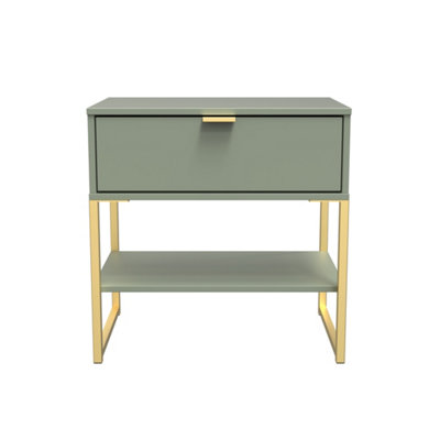 Madrid 1 Drawer Lamp Table In Reed Green (Ready Assembled) from B&Q