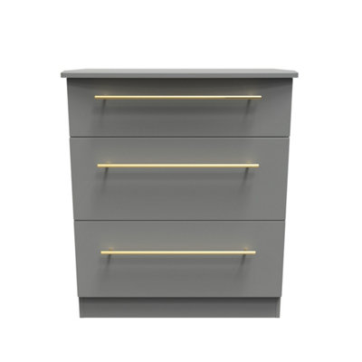 Helmsley 3 Drawer Deep Chest In Dusk Grey (Ready Assembled) from B&Q