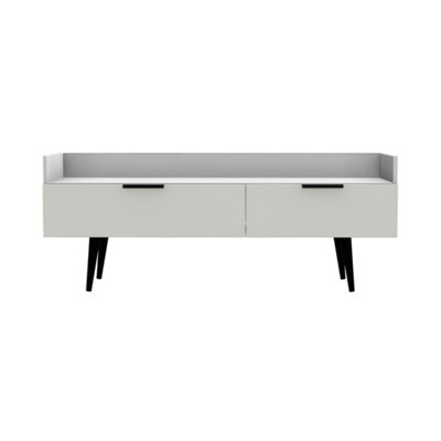 Fuji 2 Drawer Tv Unit In Grey Matt & White (Ready Assembled) from B&Q