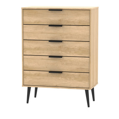 Fuji 5 Drawer Chest In Nebraska Oak (Ready Assembled) from B&Q