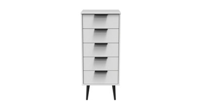 Fuji 5 Drawer Tallboy In White Matt (Ready Assembled) from B&Q