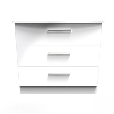 Harrow 3 Drawer Chest In White Gloss (Ready Assembled) from B&Q