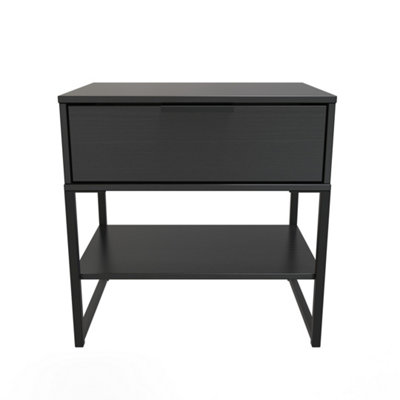  - Tamworth Single 1 Drawer Bedside Cabinet In Black Ash (Ready Assembled)