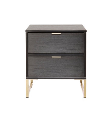  - Tamworth 2 Drawer Bedside Cabinet In Black Ash (Ready Assembled)
