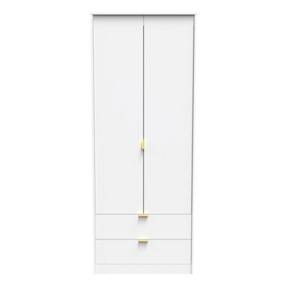 Tamworth Tall 2 Drawer Wardrobe In White Matt (Ready Assembled) from B&Q