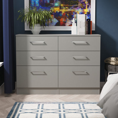  - Gloucester 6 Drawer Midi Chest Of Drawers In Dusk Grey (Ready Assembled)