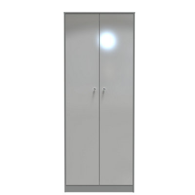 Taunton 2 Door Wardrobe In Uniform Grey & Dusk Grey (Ready Assembled) from B&Q
