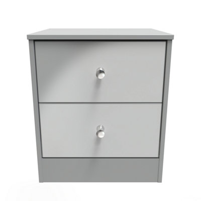 Taunton 2 Drawer Bedside Cabinet In Uniform Grey & Dusk Grey (Ready Assembled) from B&Q